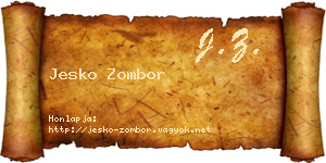 Jesko Zombor névjegykártya